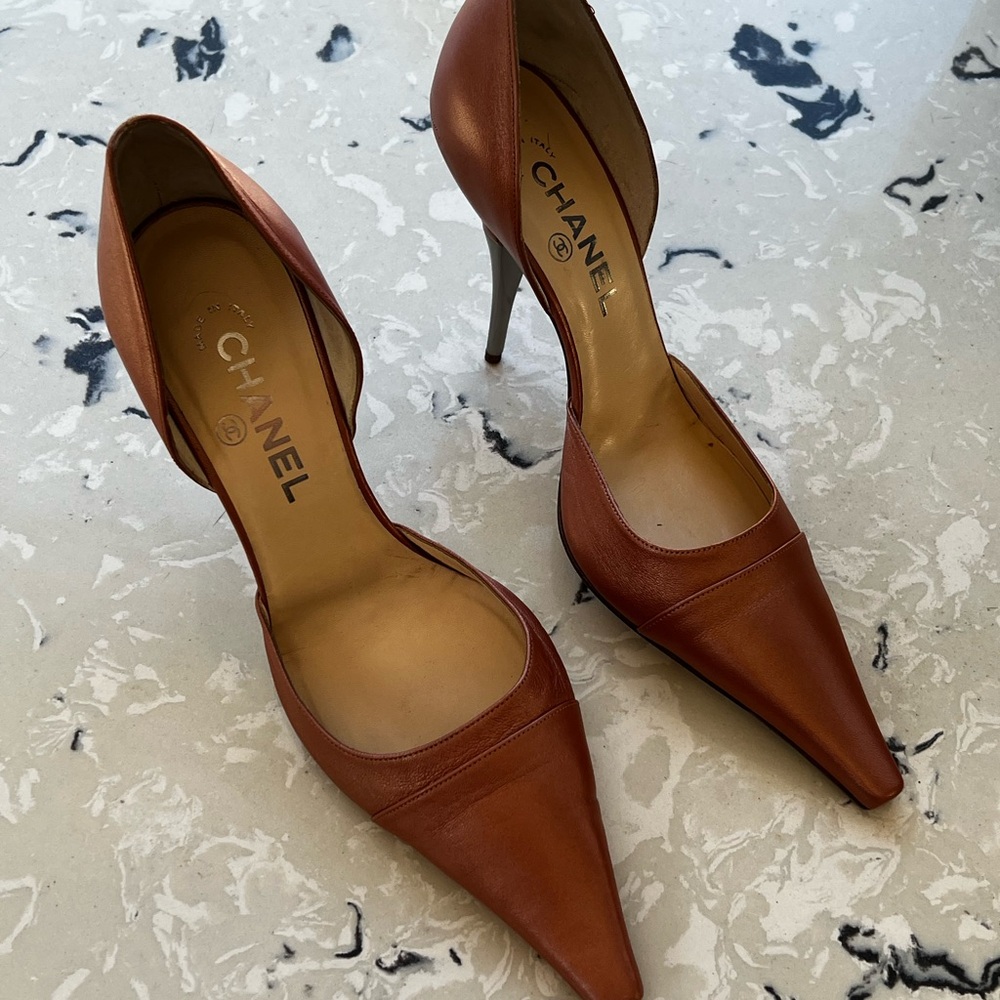 CHANEL Women's Brown Leather Heels